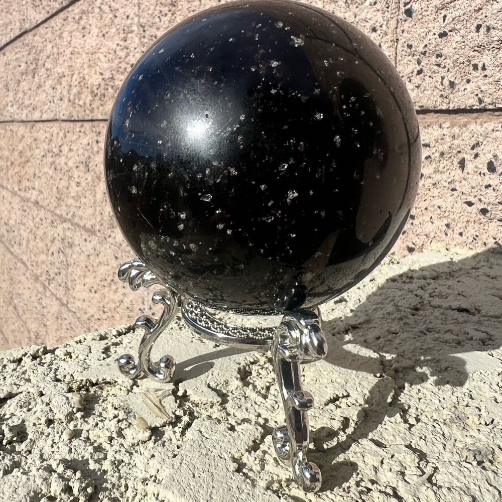 Galaxy Obsidian Crystal Sphere - Picture 5 of 6